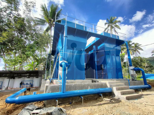 Planta de purificación de agua de río compacta con bomba Grundfos y sistema de dosificación INJECTA